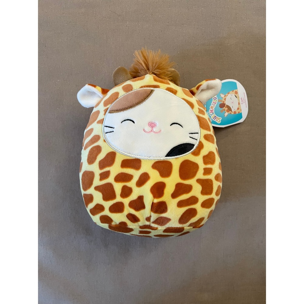 New w/ Tags! Squishmallows 7.5 Cam the Cat Giraffe Costume Squad Plush kellytoy